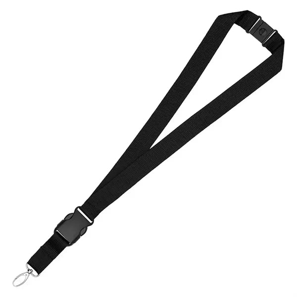1" Eco Friendly rPET Lanyard w/ Buckle and Safety Breakaway