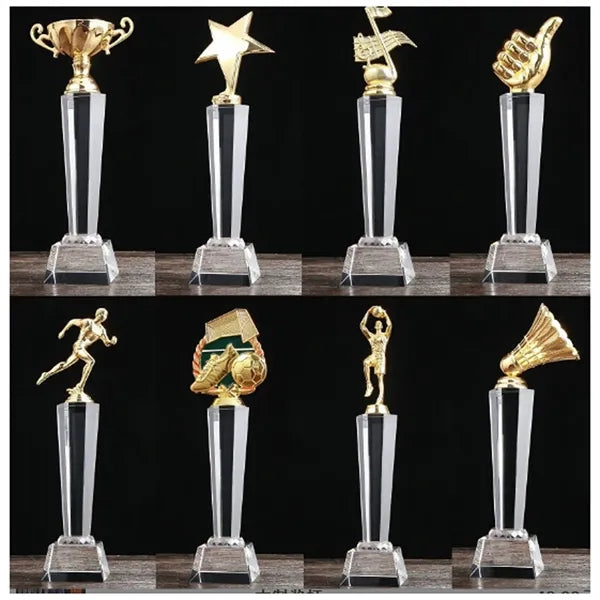 Engraved Crystal and Wood Awards Teachers Retirement
