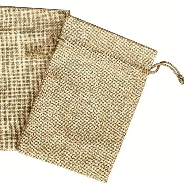 Stylish Burlap Bags Jewelry With Drawstring