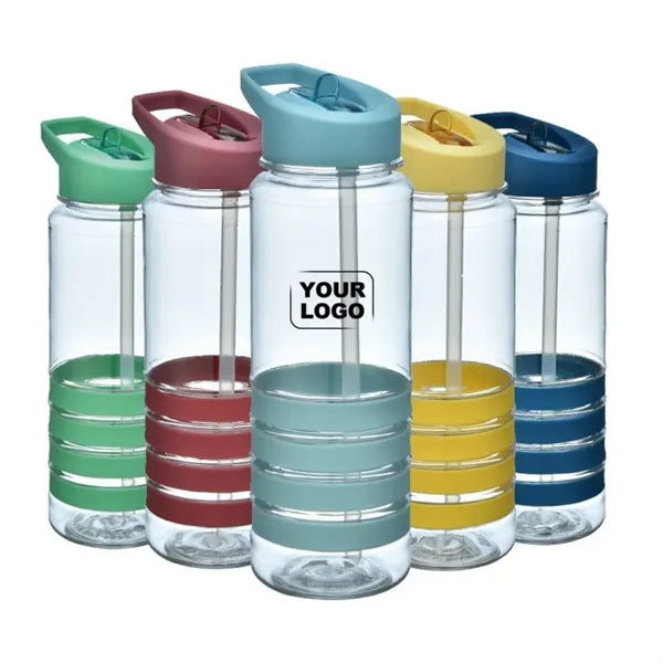 Multi-oz Clear Impact Water Bottle with Flip Straw