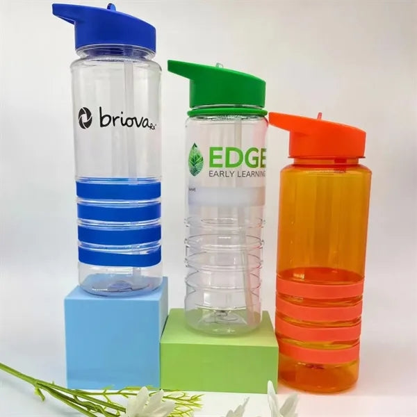 Multi-oz Clear Impact Water Bottle with Flip Straw