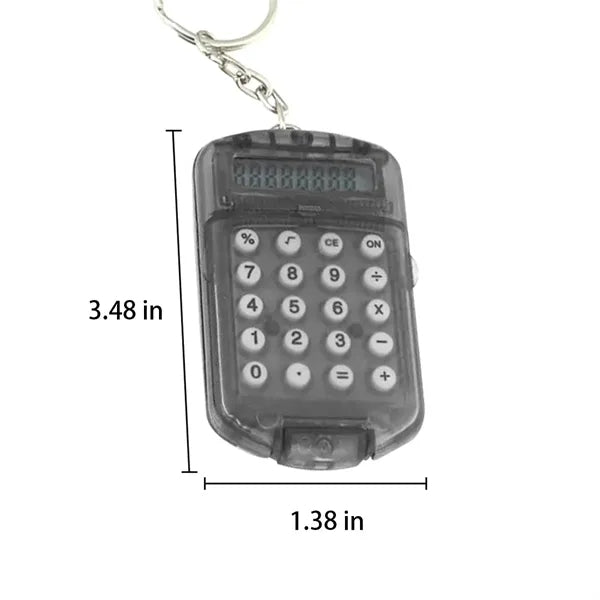Portable Mini Pocket Electronic Calculator Key Ring Keychain