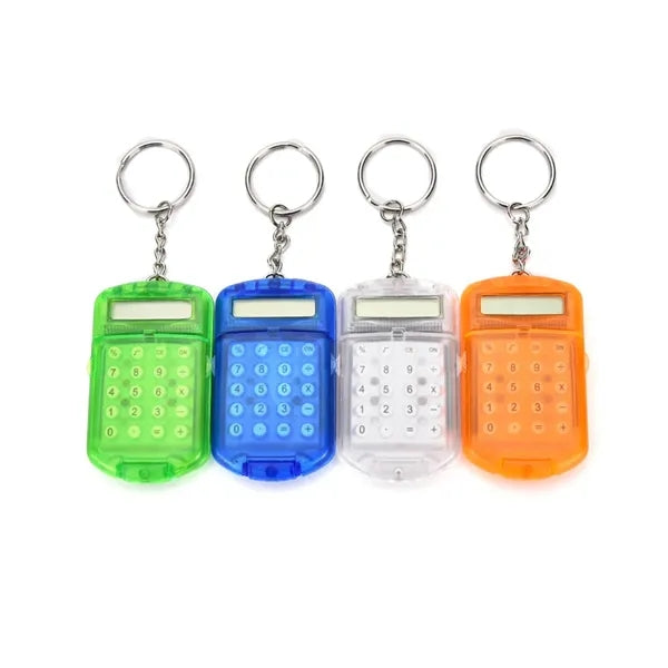 Portable Mini Pocket Electronic Calculator Key Ring Keychain
