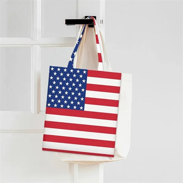 Independence Day Patriotic Canvas Grocery Shopping Tote Bags