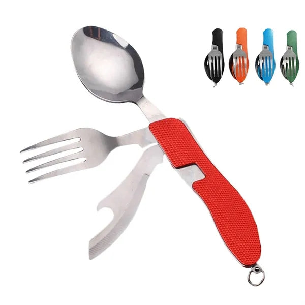 3 In 1 Foldable Camping Cutlery Fork Spoon Set