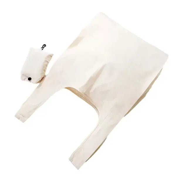 Foldable Cotton Shopping Tote In Clip Bag