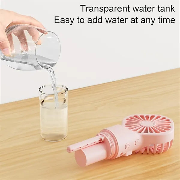 USB Rechargeable Water Spray Mist Fan For Outdoor