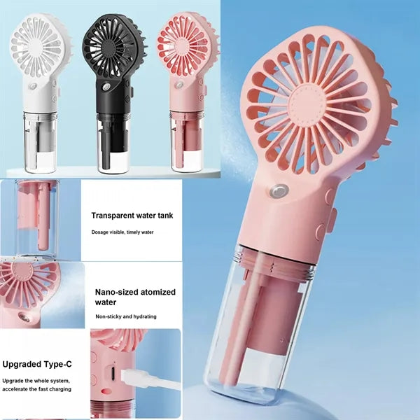 Powerful 2 in 1 Handheld Water Spray Fan with Humidifier