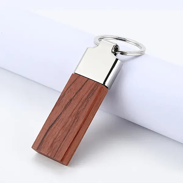 Engraved Belmont Wood Key Chain