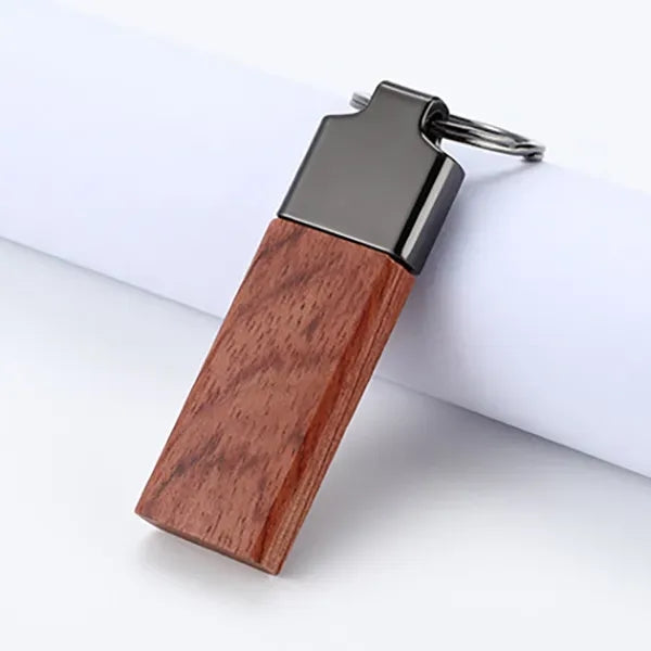 Engraved Belmont Wood Key Chain
