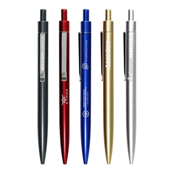 Press Type Retractable Metal Gel 0.5Mm Black Ink Pen