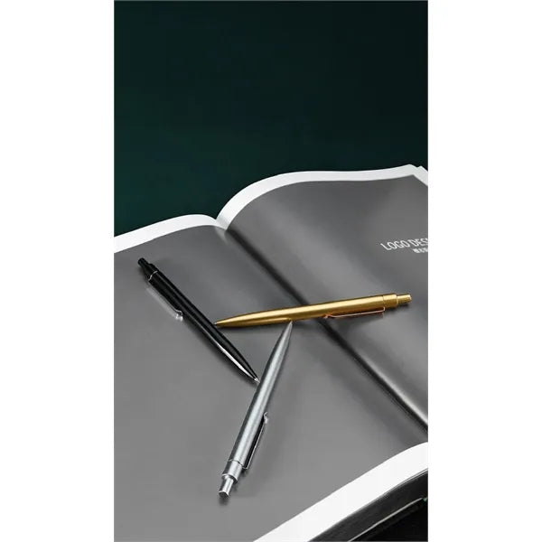 Press Type Retractable Metal Gel 0.5Mm Black Ink Pen