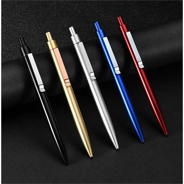 Press Type Retractable Metal Gel 0.5Mm Black Ink Pen