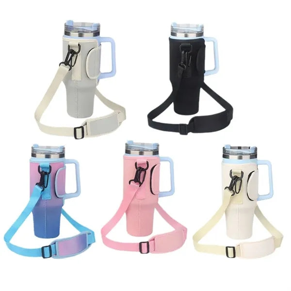 Water Bottle Carrier Bag With Adjustable Shoulder Strap
