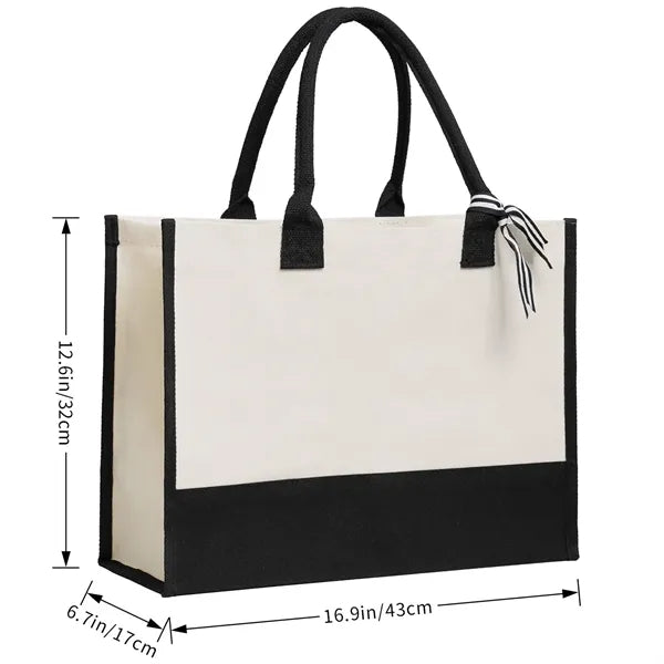Canvas Beach Tote Bag for Girls Trip Bridesmaid Gift