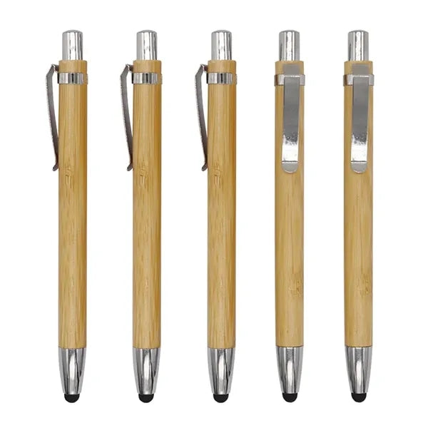 Bamboo Ballpoint Pens 2-in-1 Stylus Tip
