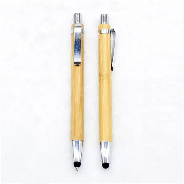 Bamboo Ballpoint Pens 2-in-1 Stylus Tip