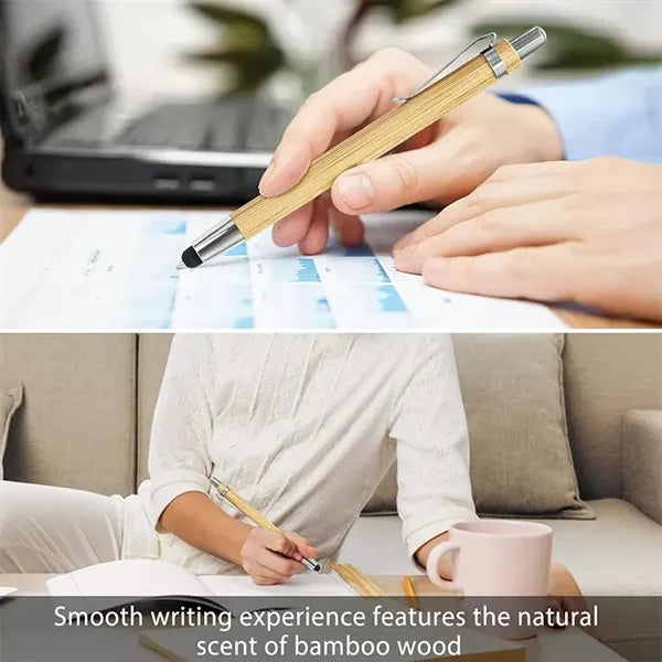 Bamboo Ballpoint Pens 2-in-1 Stylus Tip
