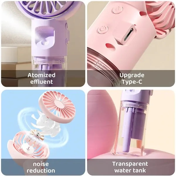 Four-Speed Wind Adjustable Mini Handheld Spray Fan