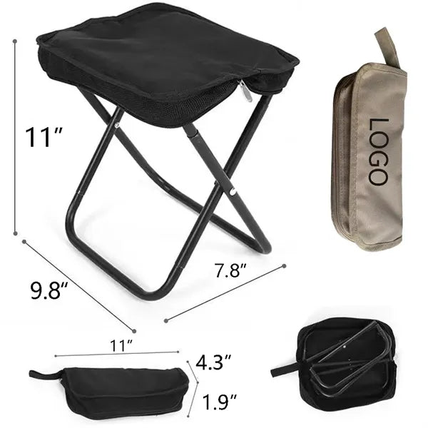 11'' Aluminum Folding Camping Stool Chair With Zipper