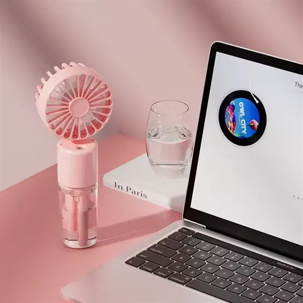 Rechargeable Travel Handheld Mist Cooling Spray Fan
