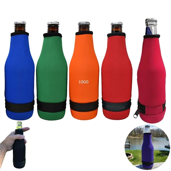 Zipper Bottom Beer Bottle Sleeves