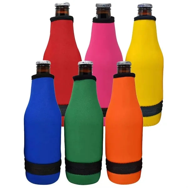 Zipper Bottom Beer Bottle Sleeves