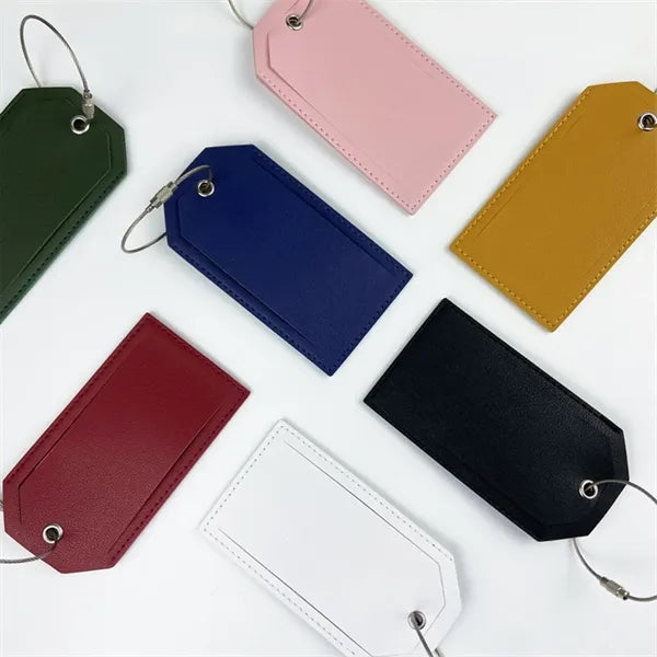 PU Leather Luggage Tag with Metal Ring