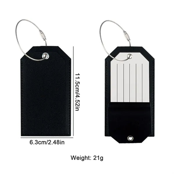 PU Leather Luggage Tag with Metal Ring