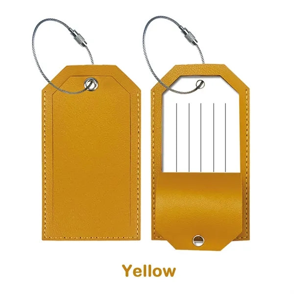 PU Leather Luggage Tag with Metal Ring