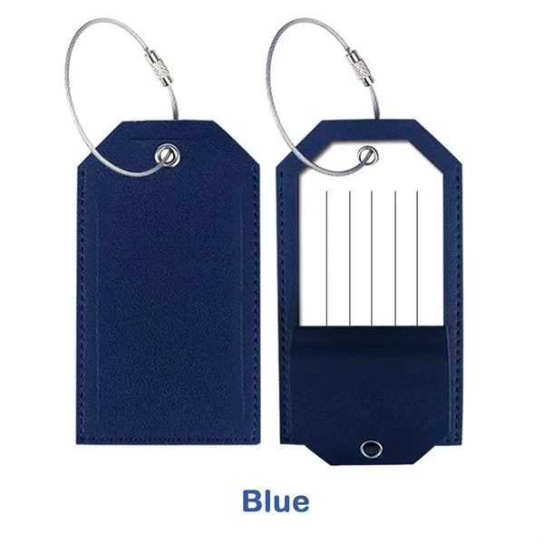 PU Leather Luggage Tag with Metal Ring