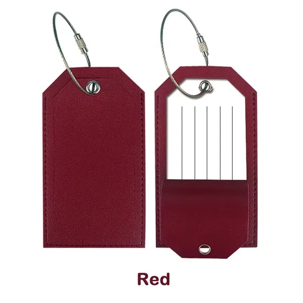 PU Leather Luggage Tag with Metal Ring