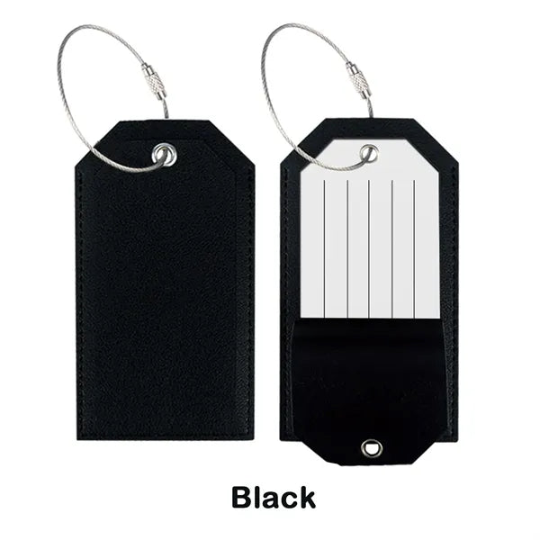PU Leather Luggage Tag with Metal Ring
