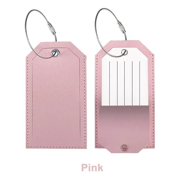 PU Leather Luggage Tag with Metal Ring