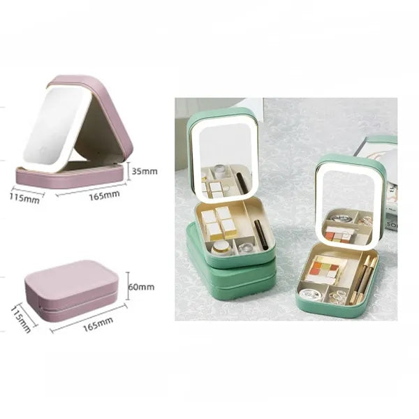Travel Makeup Bag with LED Mirror