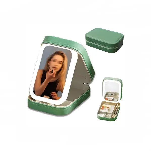 Travel Makeup Bag with LED Mirror