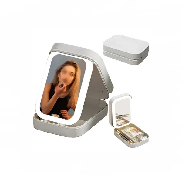 Travel Makeup Bag with LED Mirror