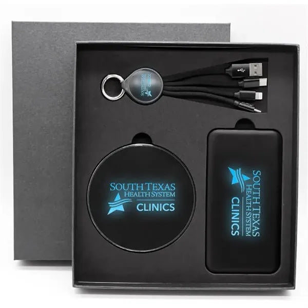 4000 mAh LED Light Up Power Bank Gift Pack Set