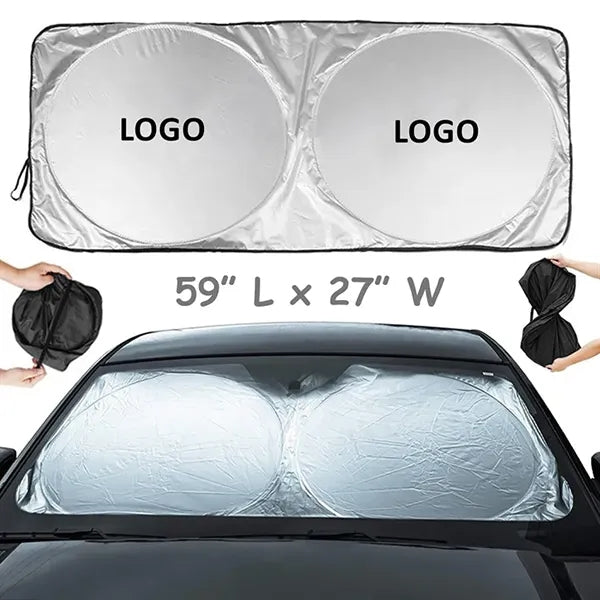 60'' Collapsible Car Windshield Sun Shade with Pouch