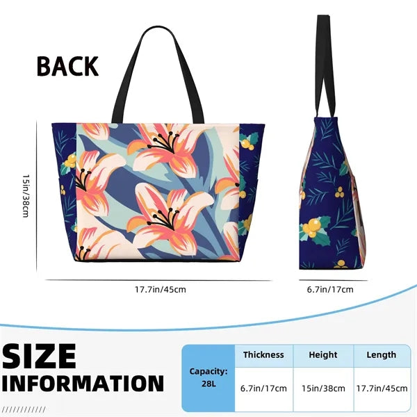 Bridesmaid Beach Bags Tote W/ Zipper Girls Trip Gifts