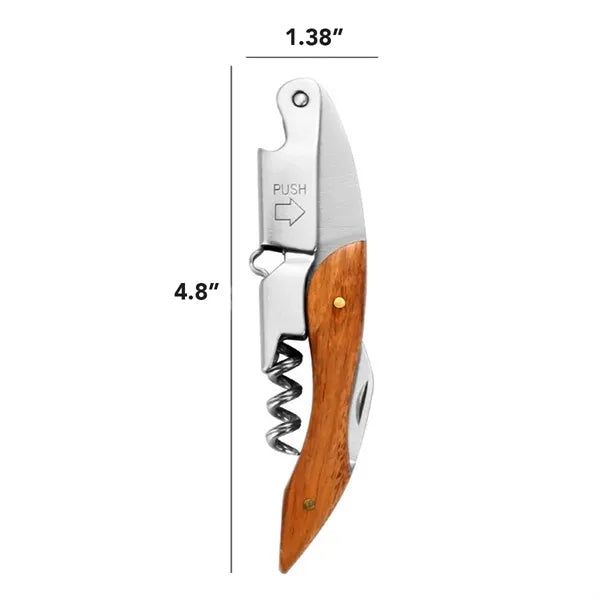 3 in 1 Stainless Steel Wooden Wine Bottle Openers