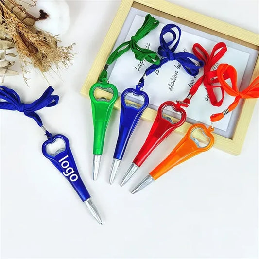 3-in-1 ABS Alloy Ballpoint Pen w/Bottle Opener & Lanyard