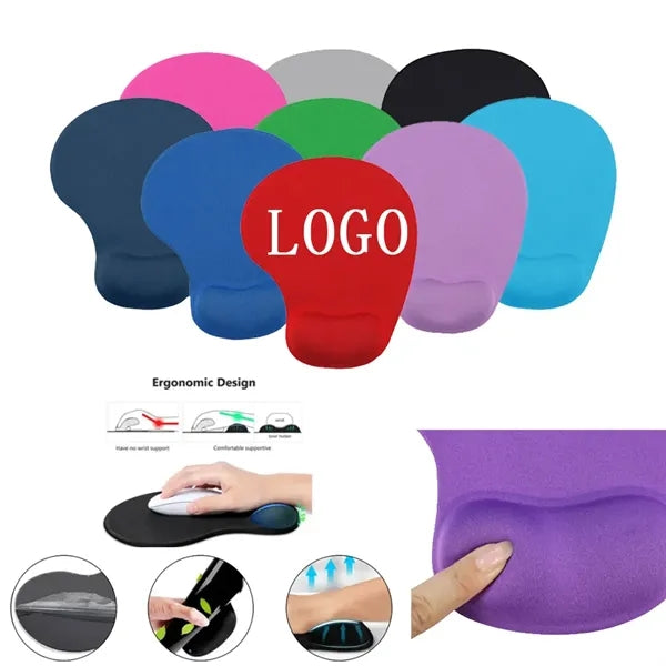 9" Silicone Polyester Ergonomic Wrist Support Mouse Pad