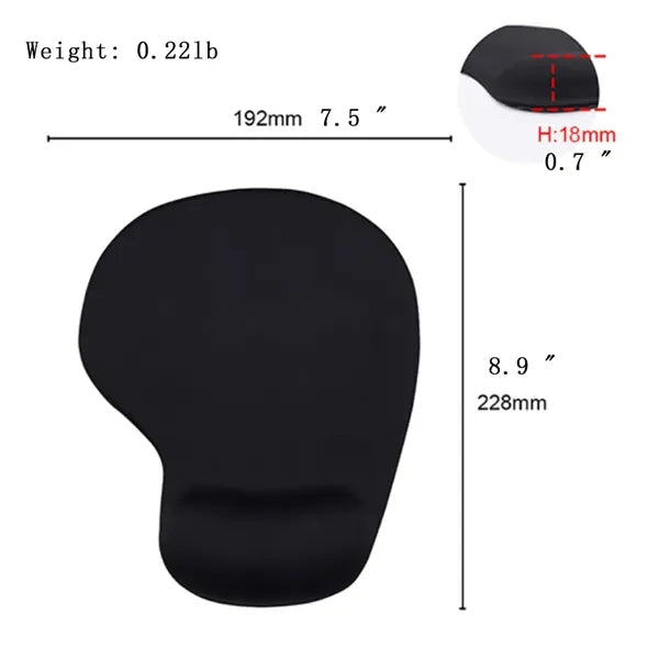 9" Silicone Polyester Ergonomic Wrist Support Mouse Pad