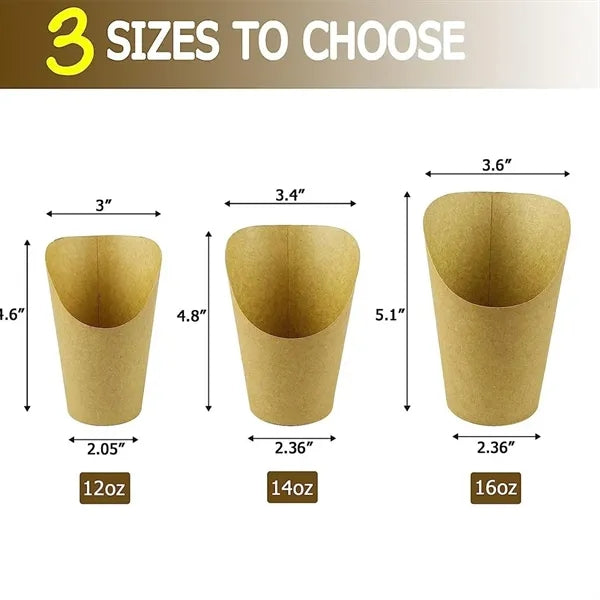 Disposable Paper French Fry Cups