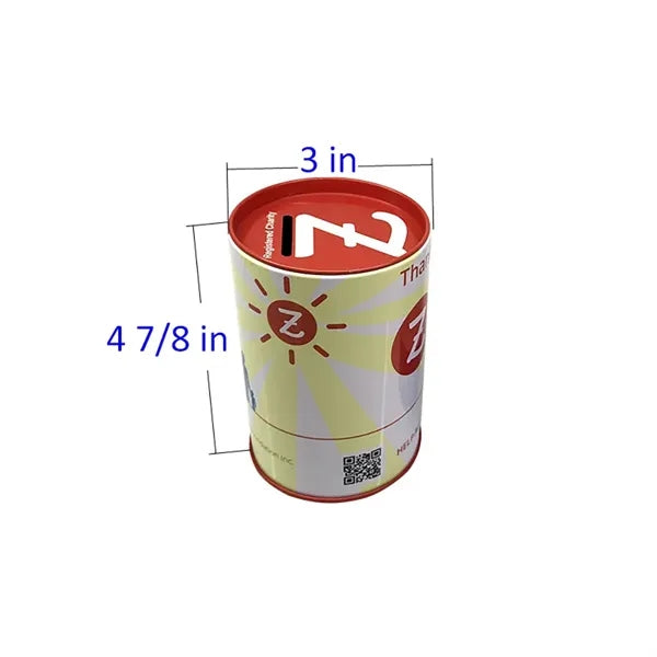 Round Metal Coin Can Tinplate Piggy Bank