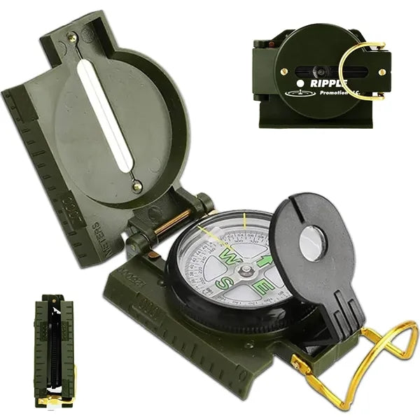 Folding Army Compass Survival Waterproof Surveying Lanyard