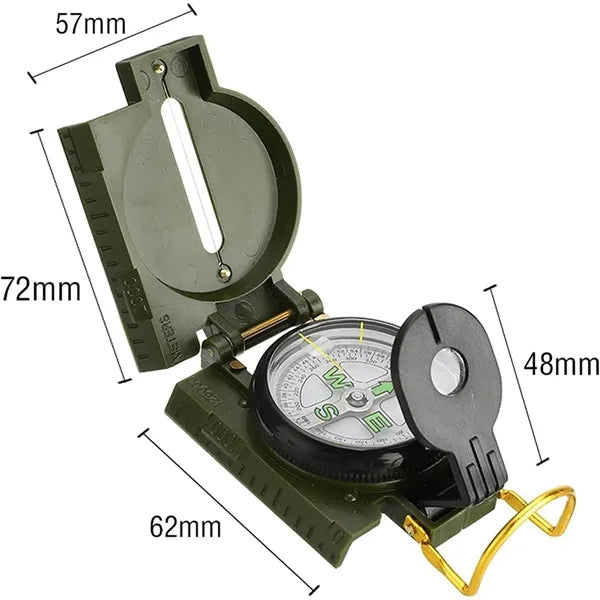 Folding Army Compass Survival Waterproof Surveying Lanyard