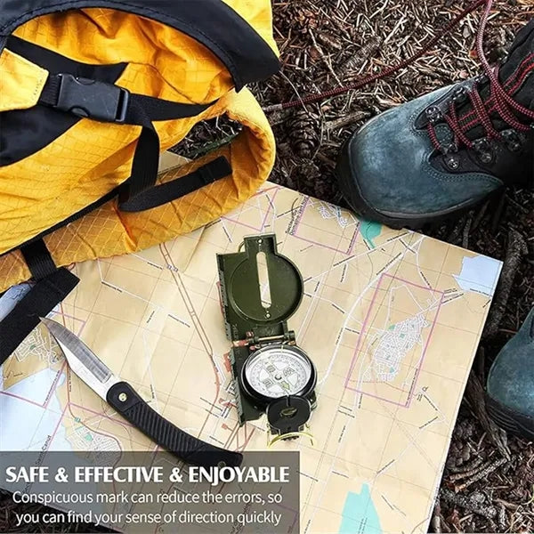Folding Army Compass Survival Waterproof Surveying Lanyard