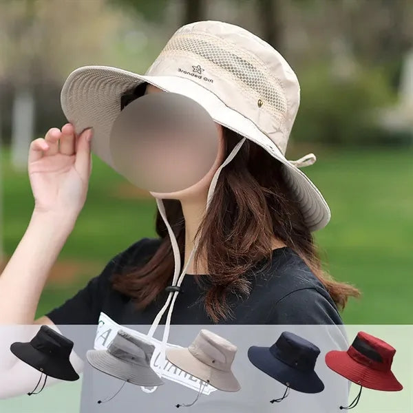 Unisex Breathable Wide Brim Bucket UPF50+ Sun Fishing Hat